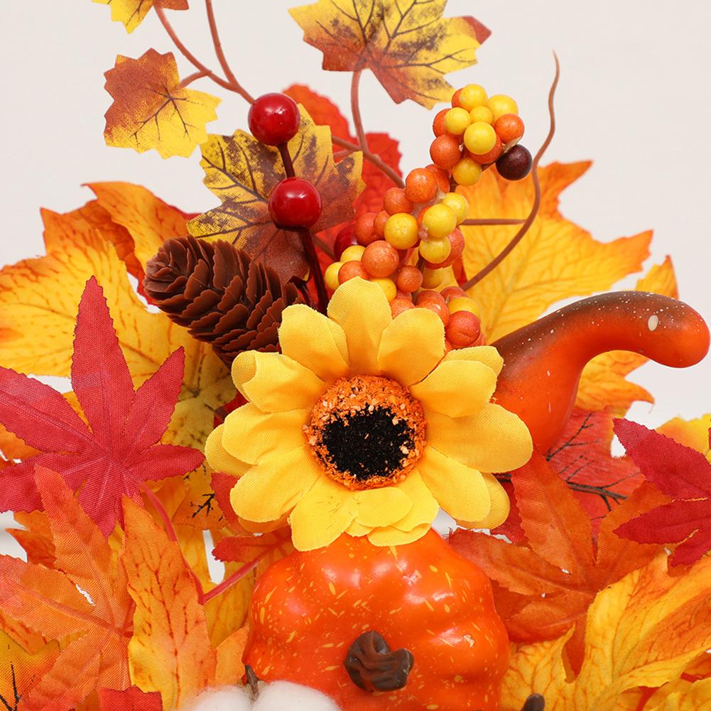 Artificial Pumpkin Ornament Maple Leaf Pine Cones Berry Sunflower Halloween Layout Prop For Table Decoration