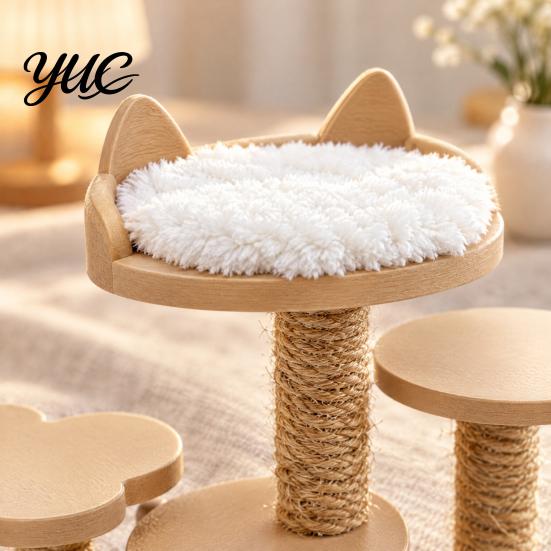 Dollhouse Furniture Accessories 1:12 Miniature Cat Tree Model, DIY Scene Model Ornament with Realistic Cloud Platform Nest Design, Multi-layer