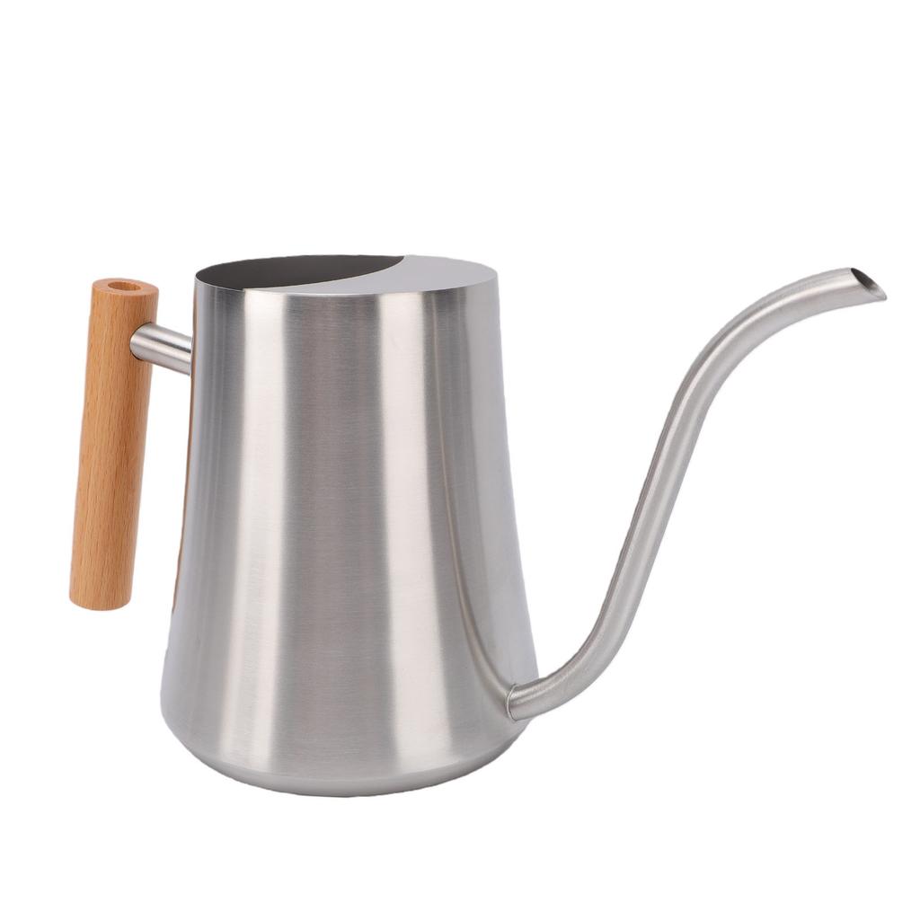 Indoor Watering Can 1L with Long Spout Wood Handle Metal Small Water Can Pot for House Bonsai Plants Garden Flower