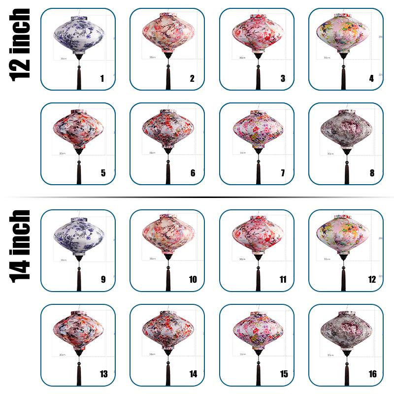 12/14 Zoll Chinesische Seidenlaternen Japan Vietnam Mondfestlaterne Für Außen Frühlingsfest Party Hängedekor Palastlaterne