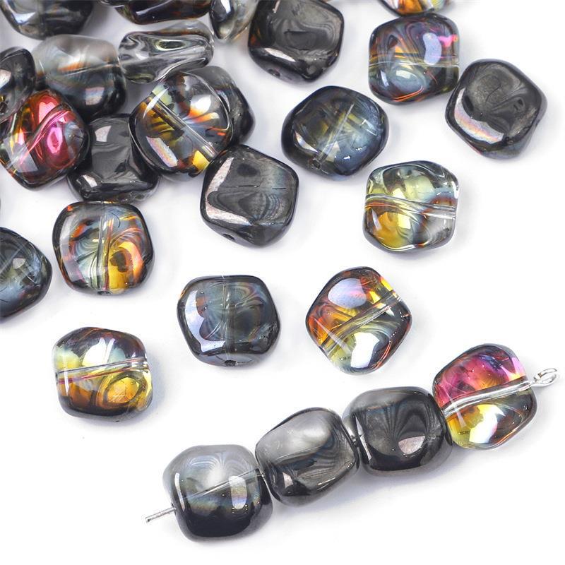 Iridescent Glass Crystal Beads for DIY Hairpin & Necklace Crafting