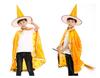 Sydanne Kids Magician Wizard Cloak Hat Cosplay Costume Hot Stamping Five-pointed Star Cloak Party Costume Halloween Costume