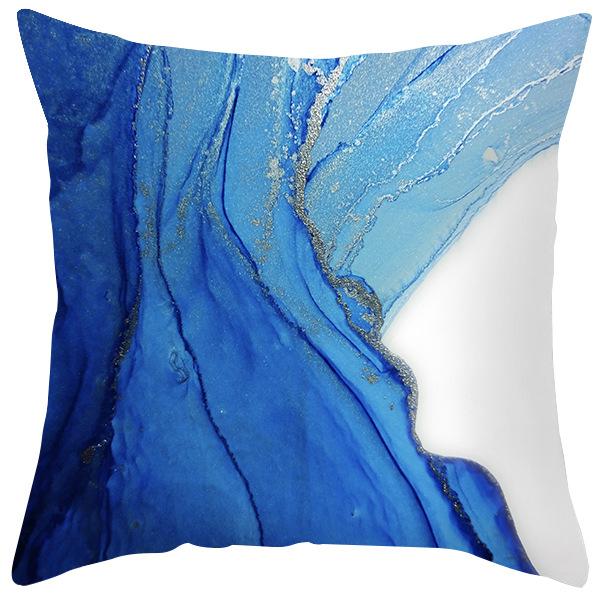 Neuer Blau Gold Marmor Pfirsichleder Samt Kissenbezug Modern Abstrakt Dekorativer Kissenbezug Heim Kissenbezug