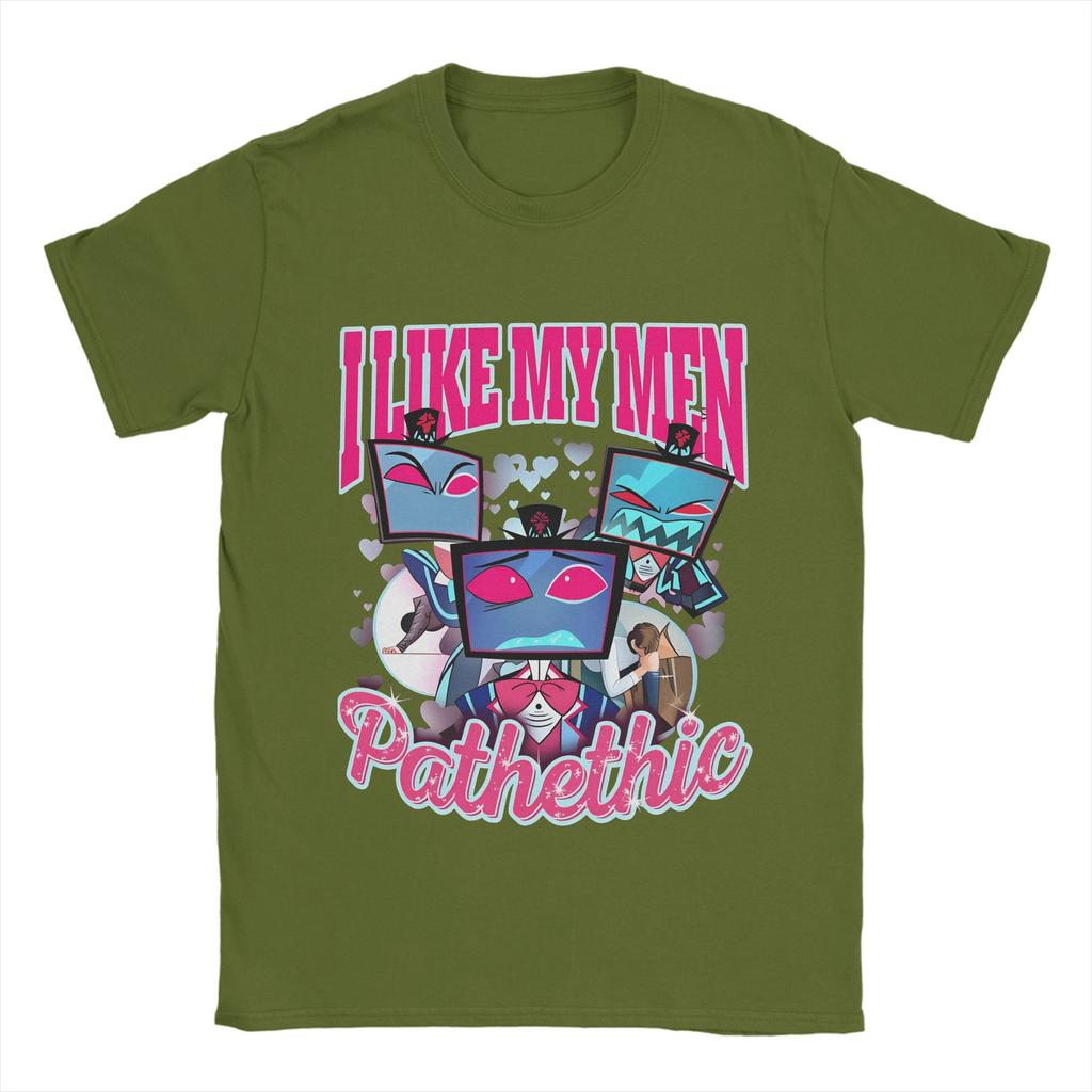 H-Hazbin Hotels Men T Shirts Fashion Tees Short Sleeve Crewneck T-Shirts Pure Cotton Plus Size Tops