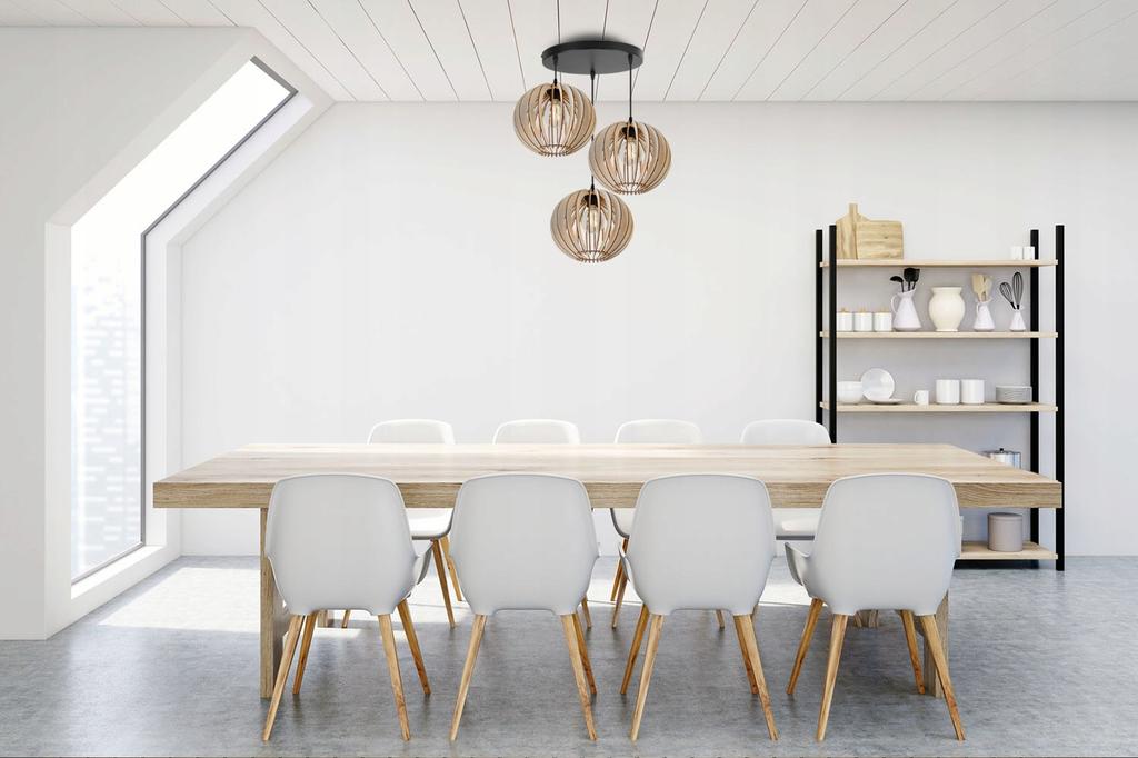 MODERN WOODEN LED CEILING HANGING LAMP