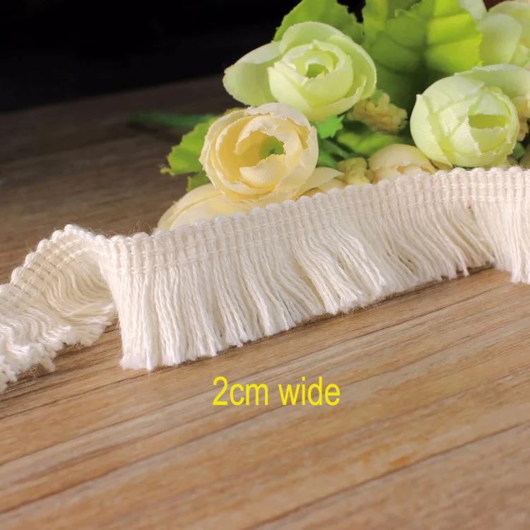 4Meters/lot Top Quality 2kinds 2cm/5cm Width Cotton Tassel Cotton Fringe Lace Trim Lace Sewing Craft Material