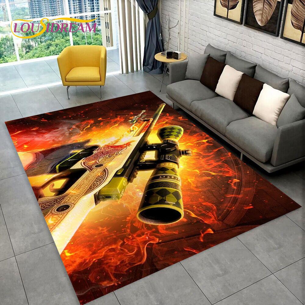 CS,USP,AK,M4,AWP,Rifle Pistol Cartridge Gun Area Rug,Carpet for Home Living Room Bedroom Sofa Doormat Decor,Non-slip Floor Mat