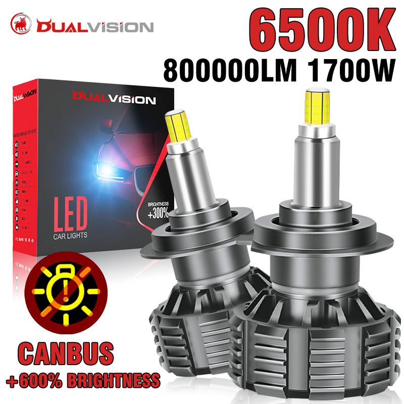 

H7 LED H11 Canbus Car Headlight Bulbs 1700W 800000LM H4 H1 H8 HB3 9005 HB4 9006 6000K White 3D 360 Turbo LED Mini Auto fog light 3D 360 CSP CHIP