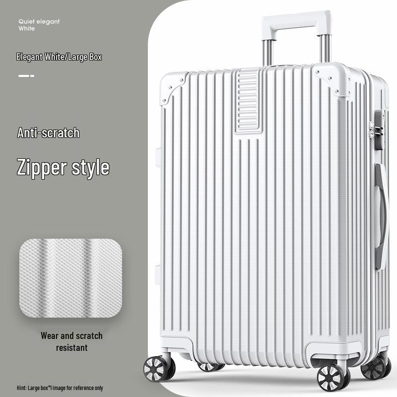 32-Inch Large Capacity Trolley Suitcase with Universal Wheels - Durable Leather Design for Men and Women