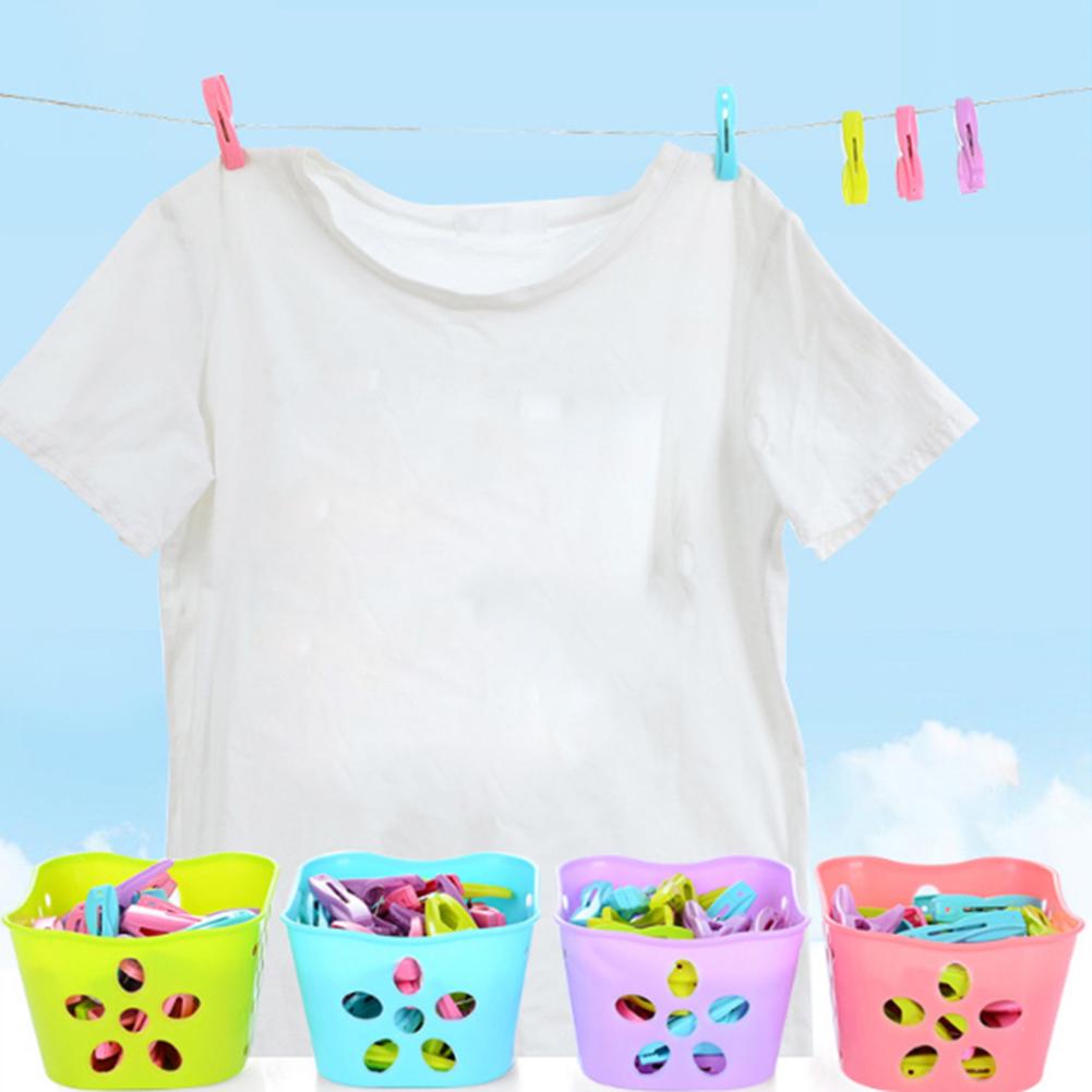 Fashion Shoes Clothes Underwear Socks Clothespin 30Pcs Windproof Drying Clips with Basket