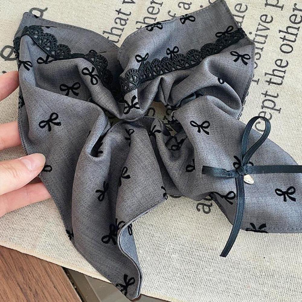 

Silk Ribbon Grey Cloth Shark Clip Satin Grey Hair Ropes Funny Large Intestine Hair Rope Gifts Style12