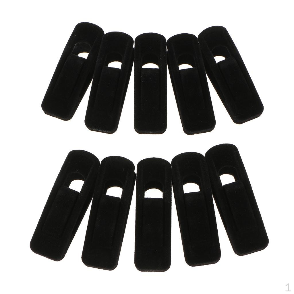 10 Velvet Non-slip Flocked Clothes Clips/clothespins/garment Clamps. чёрный