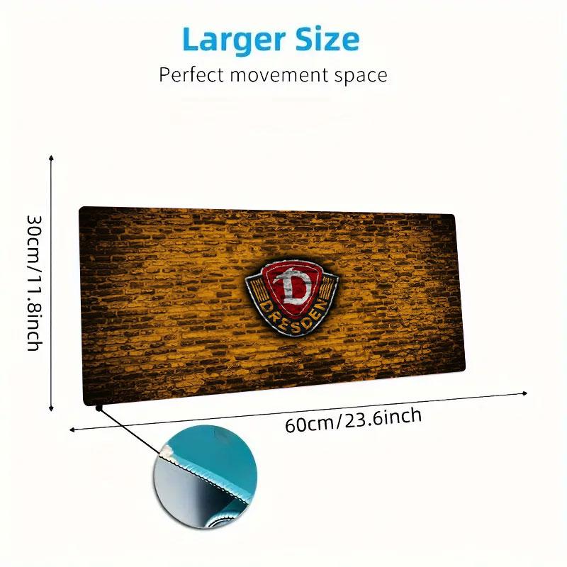 Dynamo Dresden Large Size Mouse Pad Large Gaming Table Cushion Non-slip Laptop Tablet Big Mousepad XXL Mat Mini PC Playmat With Lock edge