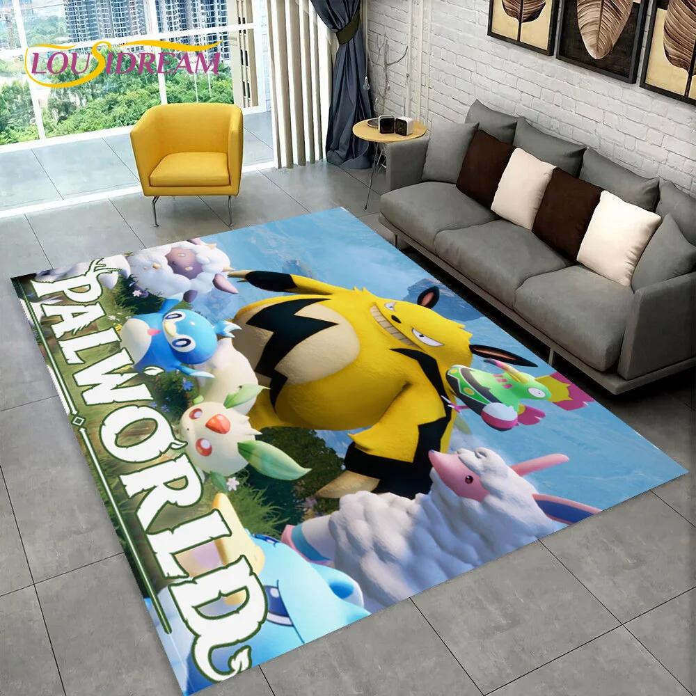 3D Cartoon Palworld Spiel Teppich für Zuhause Wohnzimmer Schlafzimmer Sofa Fußmatte Dekoration, Kinderteppich Rutschfeste Bodenmatte Geschenk