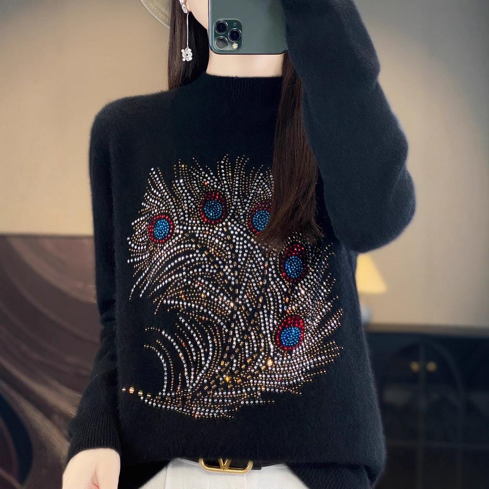 DAFIFY Women's Fashion Casual Fall Winter Long Sleeve Half Turtleneck Sweaters
