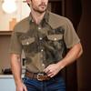 Men'S Fashionable Lapel And Shoulder Length Short Sleeved Casual Top