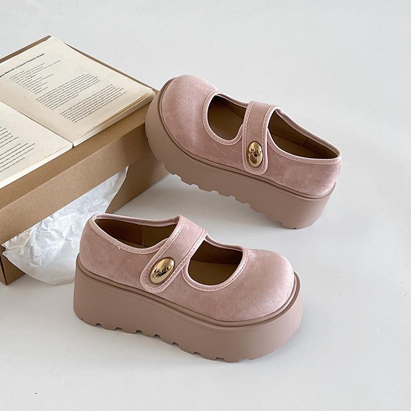 

Женские лоферы на липучке 2025 весна и лето новые ретро универсальные маленькие мужские туфли на платформе для верхней одежды 40