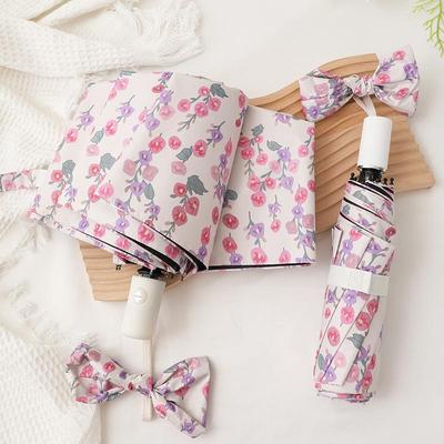 Anti-UV Floral Folding Parasol: Sunshade & Rain Umbrella