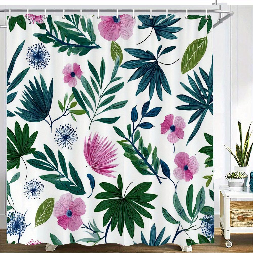 

1Pc Tropical Monstera Leaf Shower Curtain - Polyester Fabric, Machine Washable, With Hook, Suitable For Bathroom Decoration W60H190(CM)-1 Pcs