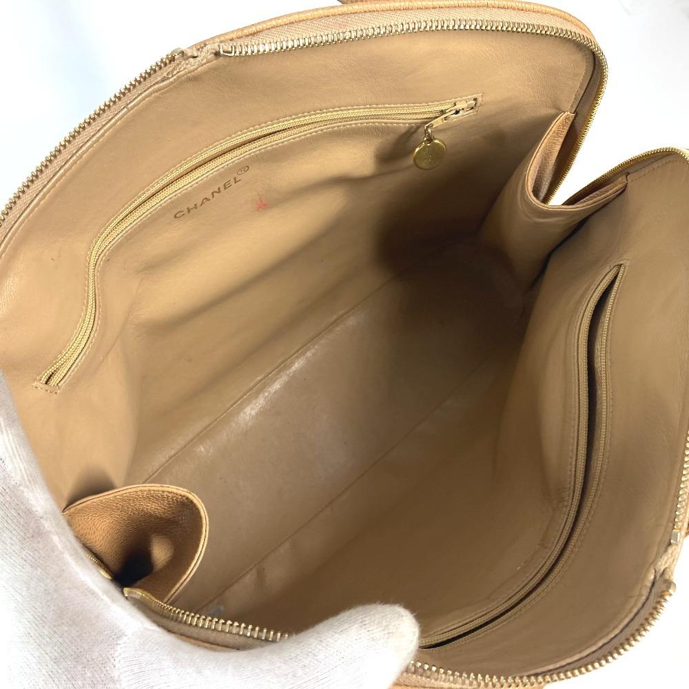 CHANEL vintage CC CC Mark Bag Shoulder Bag Tote Bag Caviar Leather Beige