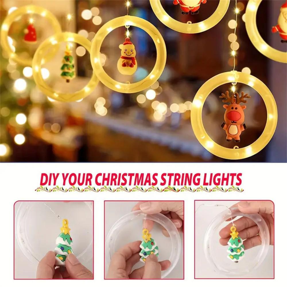 USB LED Icicle String Lights with Star & Curtain Design for Christmas