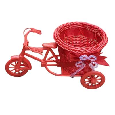 Cesto di Fiori Intrecciato per Decorazione Domestica e Conservazione Cesto da Bici in Rattan Sintetico per Fiori Finti ed Essenziali Quotidiani