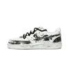 Court Vision 1 Slip Resistant Cushioning Slip Resistant Cushioning Low Top Skateboard Shoes Unisex Black White CD5463-101(Team61-)