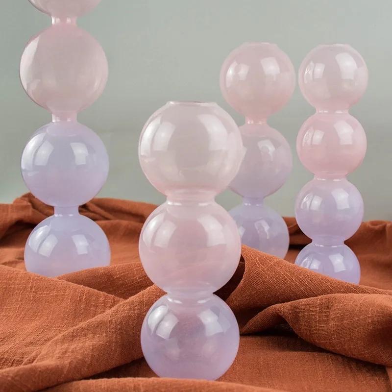 Hot Sell Modern Vase Ins Style Nordic Bubble Small Vase Decoration Living Room Flower Arrangement Transparent Glass Flower Dryer