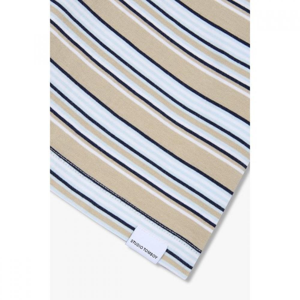 STUDIO TOMBOY MulTi STripe Collar Neck ShorT Sleeve T shirT 9176222986 