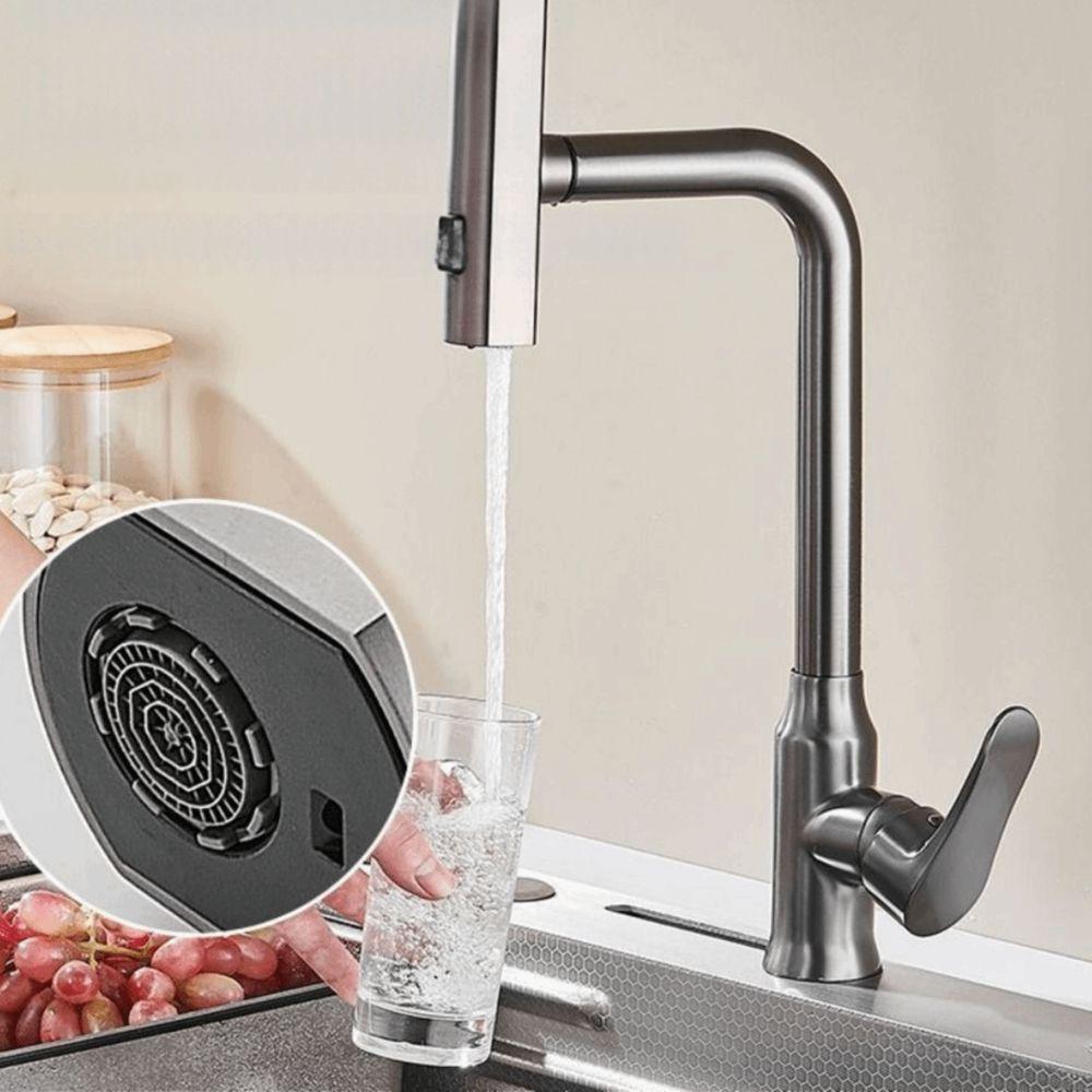 Hot Cold Single Hole Waterfall Kitchen Faucet 360°Rotating Sink Splash-proof Faucet  for Home