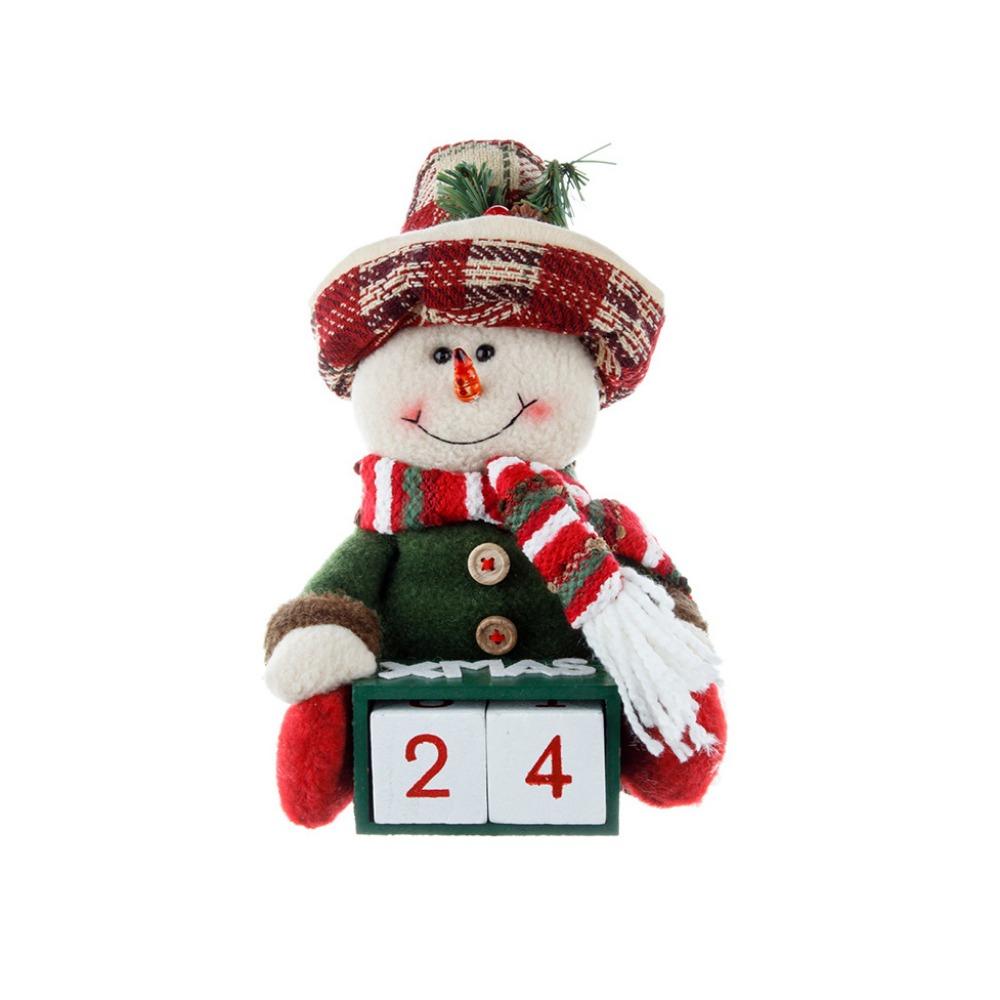 

Snowman Christmas Advent Calendar Santa Claus Christmas Countdown Signs Tabletop Decoration Snowman