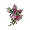 Korean Crystal Glass Brooch: Fashionable Alloy Electroplated Pendant and Two-Way Pin for Women