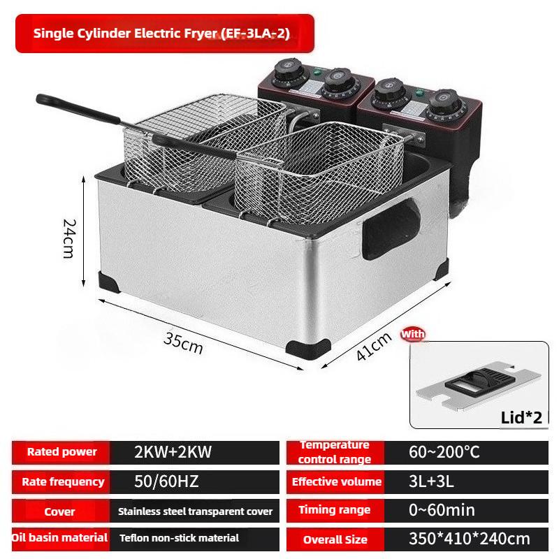 Professional Commercial Electric Fryer Kitchen Large Capacity Oil Fryer Constant Temperature Fried Chicken Frying Machine