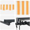 Yellow and White Retractable Awning Frame 300 x 250 cm