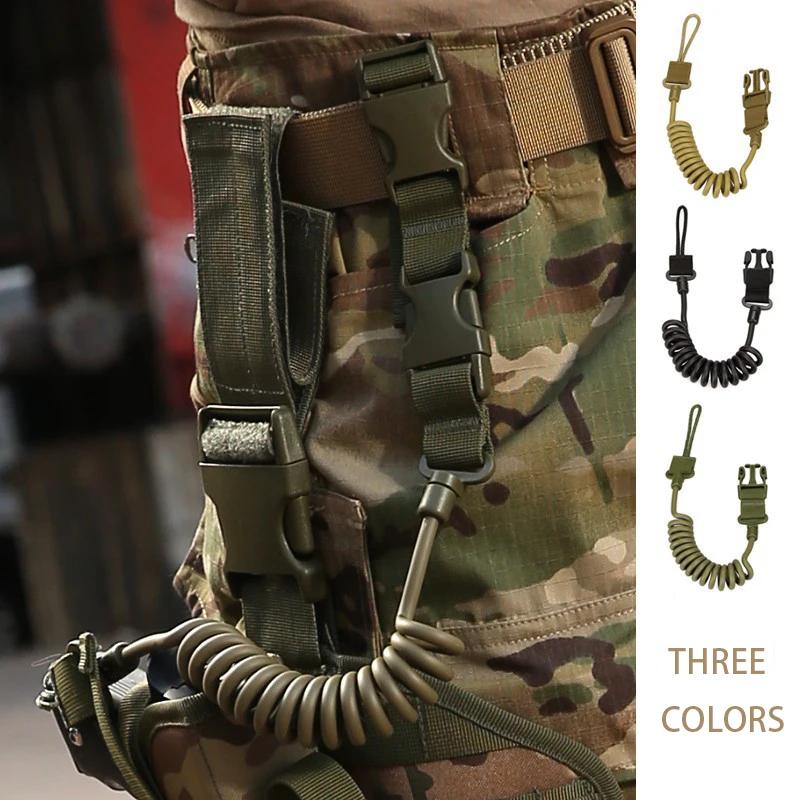 1PC Tactical Lanyard Multi-purpose Spring Lanyard Pistol Secure Lanyard Rifle Sling Strap Shooting Hunting Gun Accessories