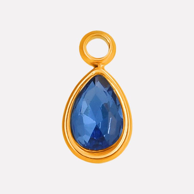 Geometry Water Droplets Pendant Shiny Rhinestone Stainless Steel Base Waterproof Charms For Jewelry Making Supplies DIY Bracelet