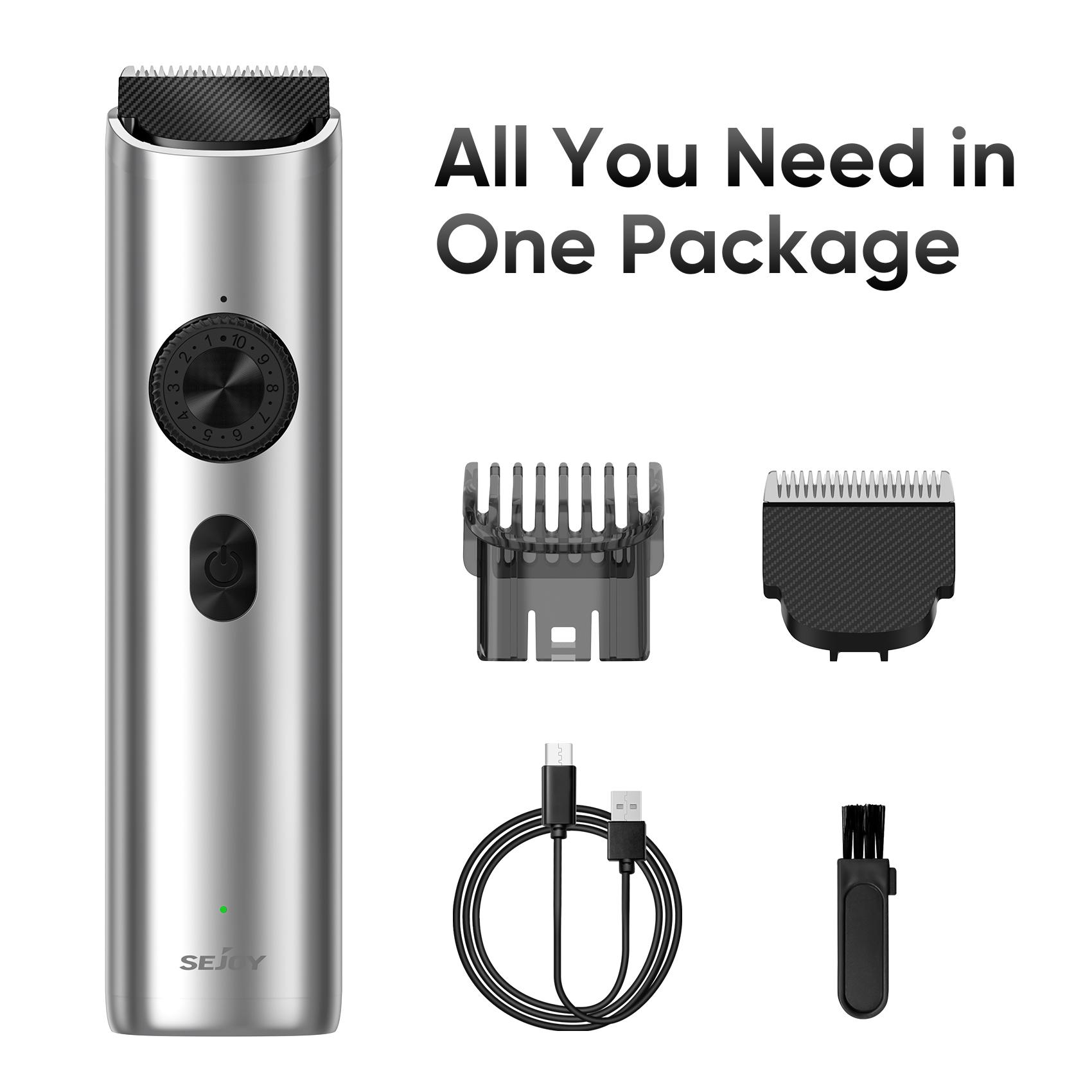 

Машинка для стрижки волос Sejoy с USB-подзарядкой, 20 режимов длины стрижки высокой точности, триммер для волос IPX7 водонепроницаемый для путешествий