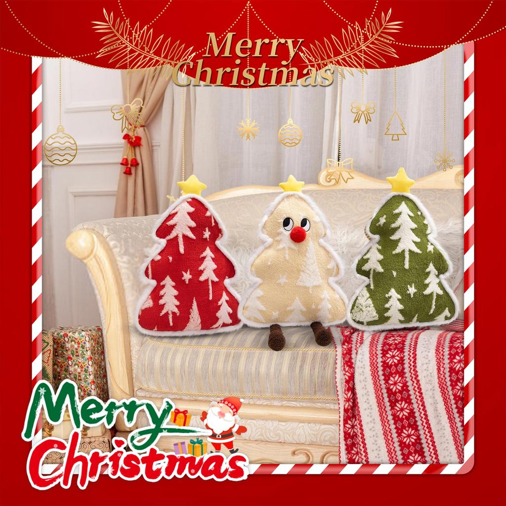 Cute Christmas Tree Plush Doll Pillow, A Decorative Cushion For Holiday Ambiance