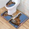 Animal Toilet Floor Mat Three-Piece Bathroom 3-Piece Carpet Doormat