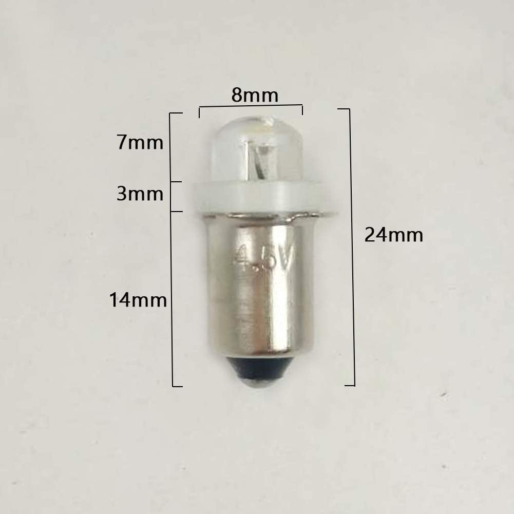 

5x P13.5S 3V 4.5V 6V 0.5W 0.75W 6000k Белая светодиодная лампа для фонарика, фары, мини-налобного фонаря (5-Pack)