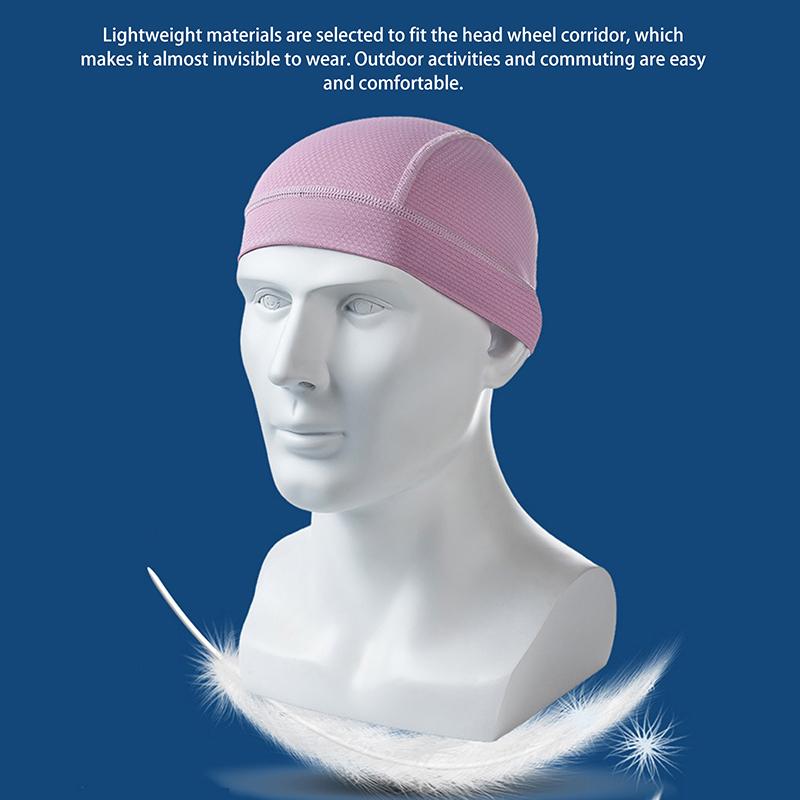 Unisex Cycling Cap Quick Dry Breathable Mesh Moisture Wicking Under Helmet Beanie Inner Lined Dome Summer Simple Sport Cap