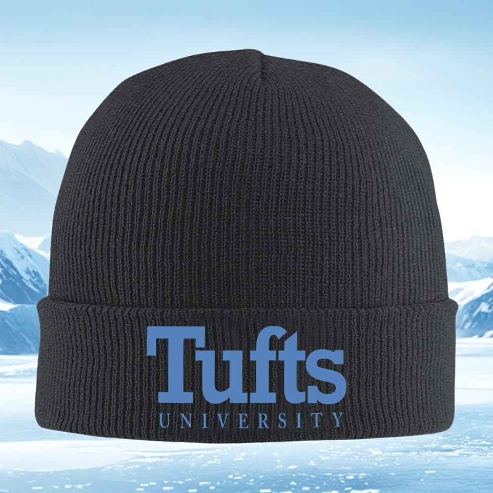 Tufts University blue letters text logo Men Women Unisex Knitted Hat Beanie Pullover Cap Winter Thermal Warm Christmas Outdoor C
