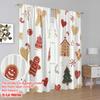 2pcs,2D plane printing Popular Curtains Christmas Cookies And Hot Chocolate (2) Versatile Polyester Fabric (without rod) Outdoor