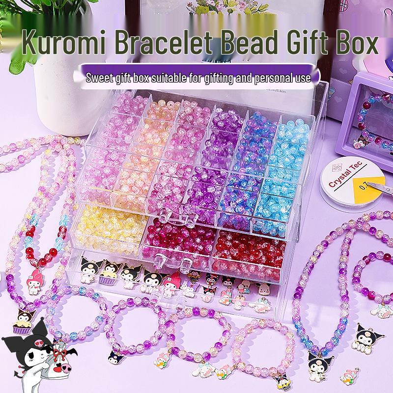 Kids' DIY Glazed Crystal Bead Bracelet & Necklace Craft Set