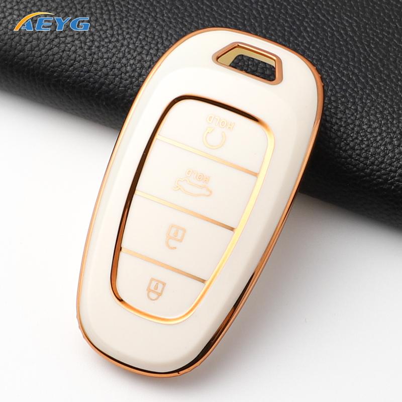 Fashion Soft Tpu Car Key Case Cover Shell For Hyundai Santa Fe Tucson Nexo Nx4 Atos Prime Solaris Key Fob Accessories