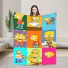 Dynamic Anime Family Vivid Portrait Flannel Blanket The Simpsoned Soft Durable Throw Blanket for Living Room Bedspread Bed Cover