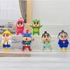 6Pcs Cute Shinchan Series Key Chain Pendant Cartoon Character Creativity Boys And Girls Diy Backpack Pendant Gift