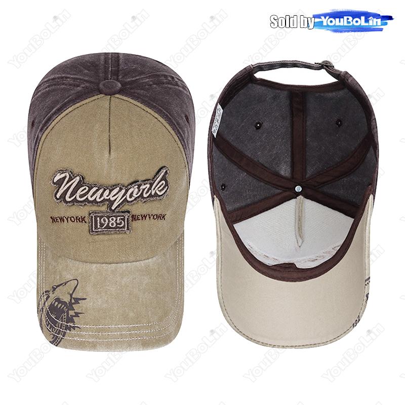 New style washed flying patch three-dimensional embroidered letters baseball cap for men and women youth old sun hat
