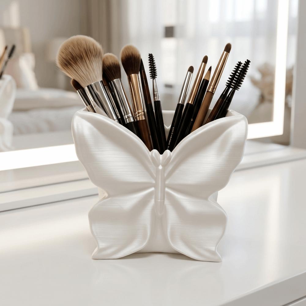 Multi-function Makeup Brush Storage Box 3D-printed Butterfly Pen Holder Desktop
