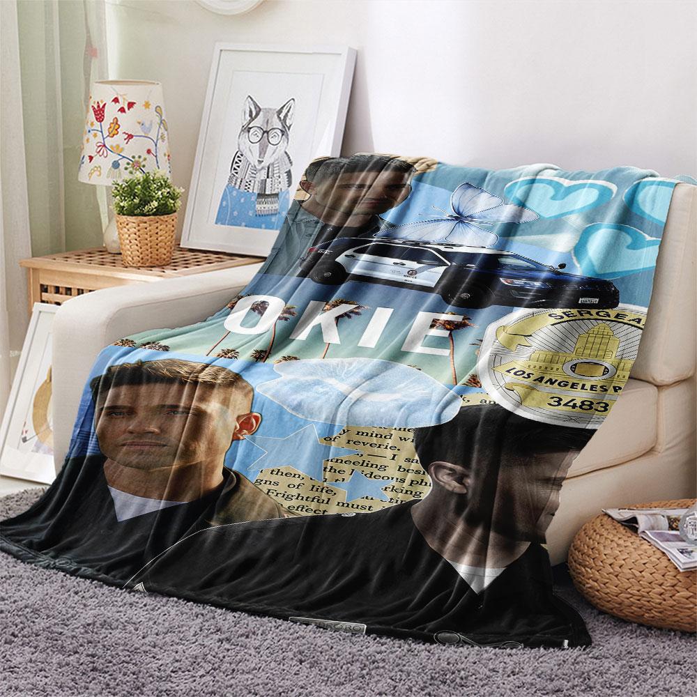 1PC THE ROOKIE Patterned Flannel Blanket Suitable For All Seasons for Home Decor Warmth and Comfort Gifts Holiday Present